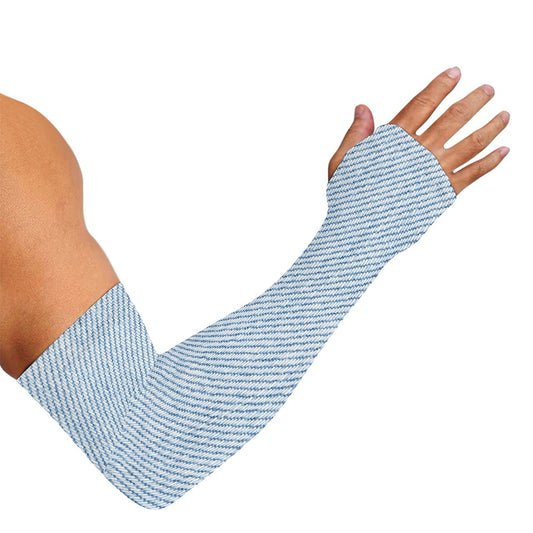 Light Blue Denim Jeans Print Sun Protection Arm Sleeves