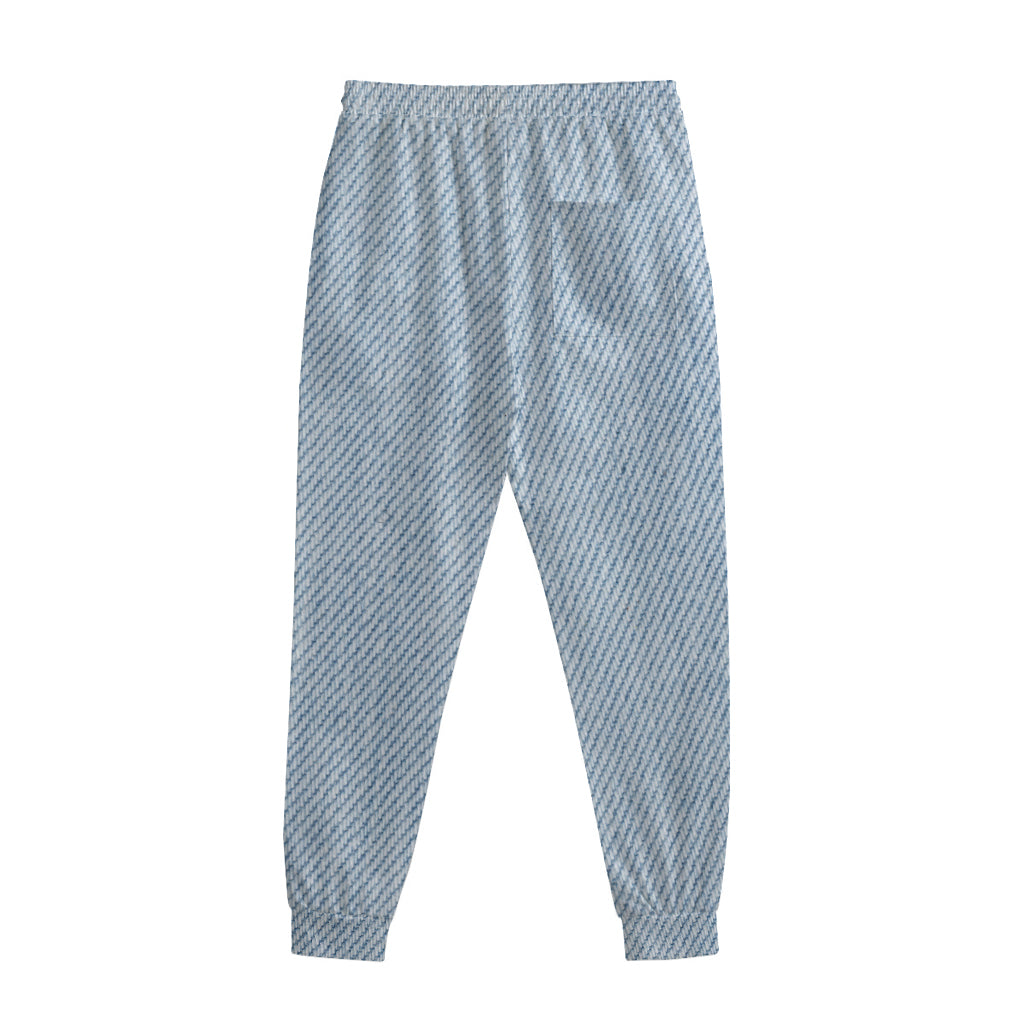 Light Blue Denim Jeans Print Sweatpants