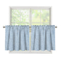 Light Blue Denim Jeans Print Tier Curtains