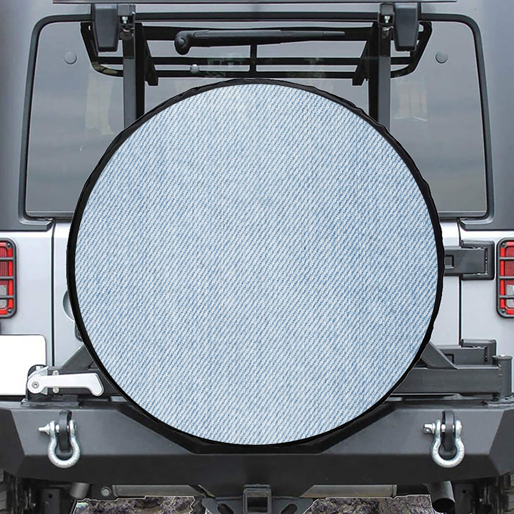 Light Blue Denim Jeans Print Tire Cover