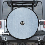 Light Blue Denim Jeans Print Tire Cover With Camera Hole