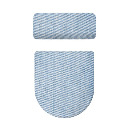 Light Blue Denim Jeans Print Toilet Lid And Tank Cover Set