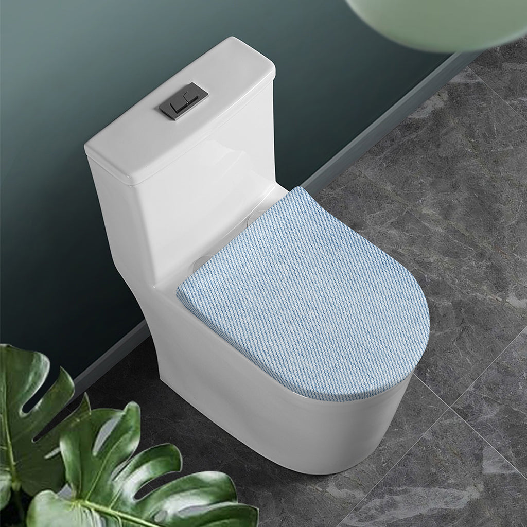 Light Blue Denim Jeans Print Toilet Lid Cover