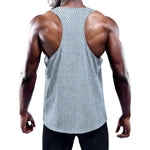 Light Blue Denim Jeans Print Training Tank Top