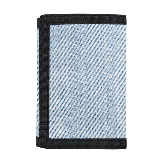 Light Blue Denim Jeans Print Trifold Wallet