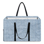 Light Blue Denim Jeans Print Utility Tote Bag