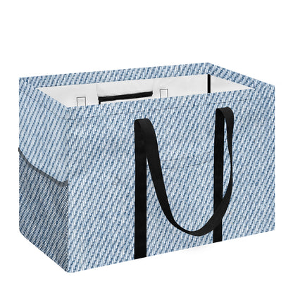 Light Blue Denim Jeans Print Utility Tote Bag