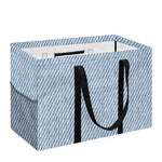 Light Blue Denim Jeans Print Utility Tote Bag