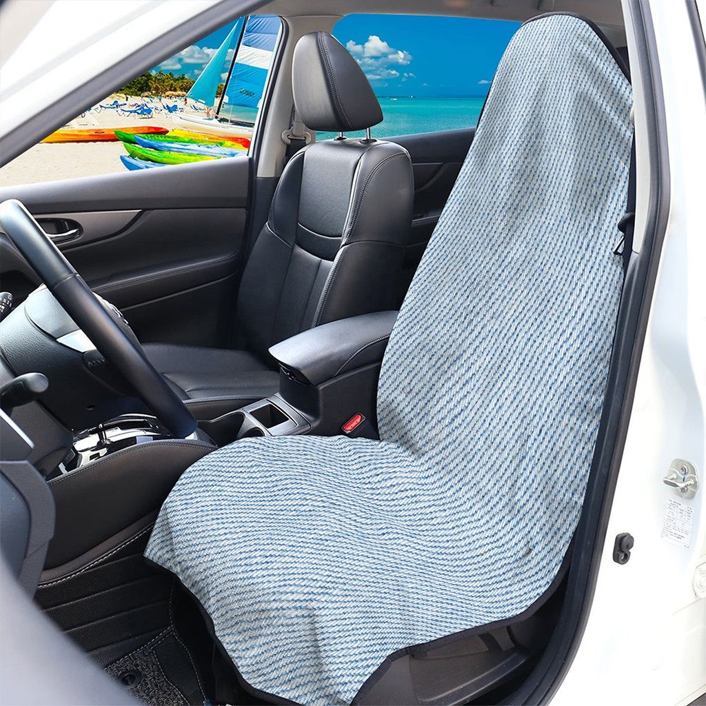 Light Blue Denim Jeans Print Waterproof Car Seat Cover