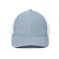Light Blue Denim Jeans Print White Mesh Trucker Hat