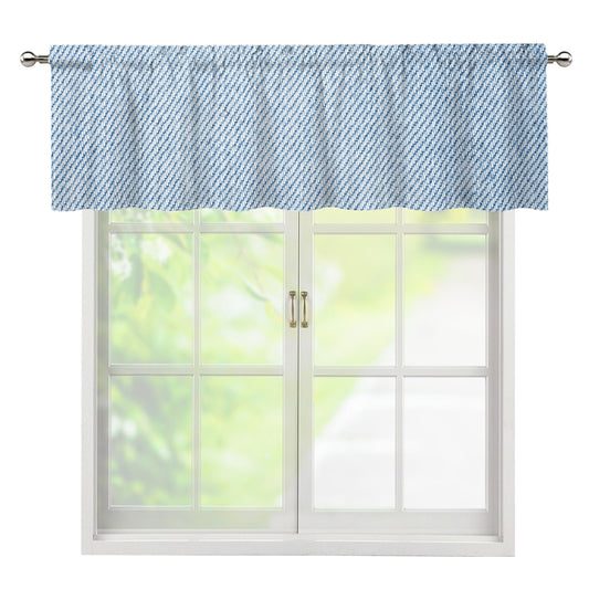 Light Blue Denim Jeans Print Window Valance