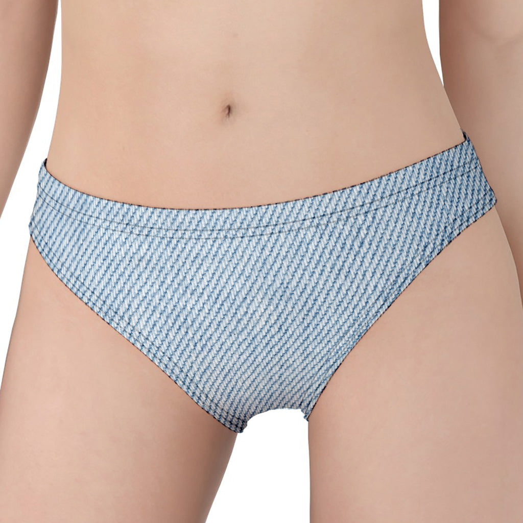 Light Blue Denim Jeans Print Women's Panties