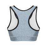 Light Blue Denim Jeans Print Women's Sports Bra