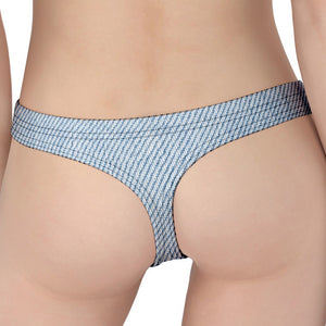 Light Blue Denim Jeans Print Women's Thong