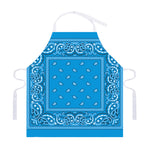 Light Blue Paisley Bandana Print Adjustable Apron