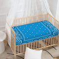 Light Blue Paisley Bandana Print Baby Crib Sheet
