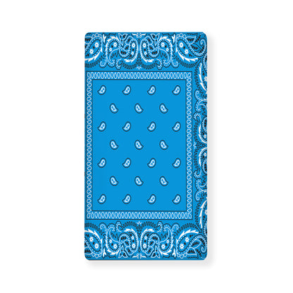 Light Blue Paisley Bandana Print Baby Crib Sheet