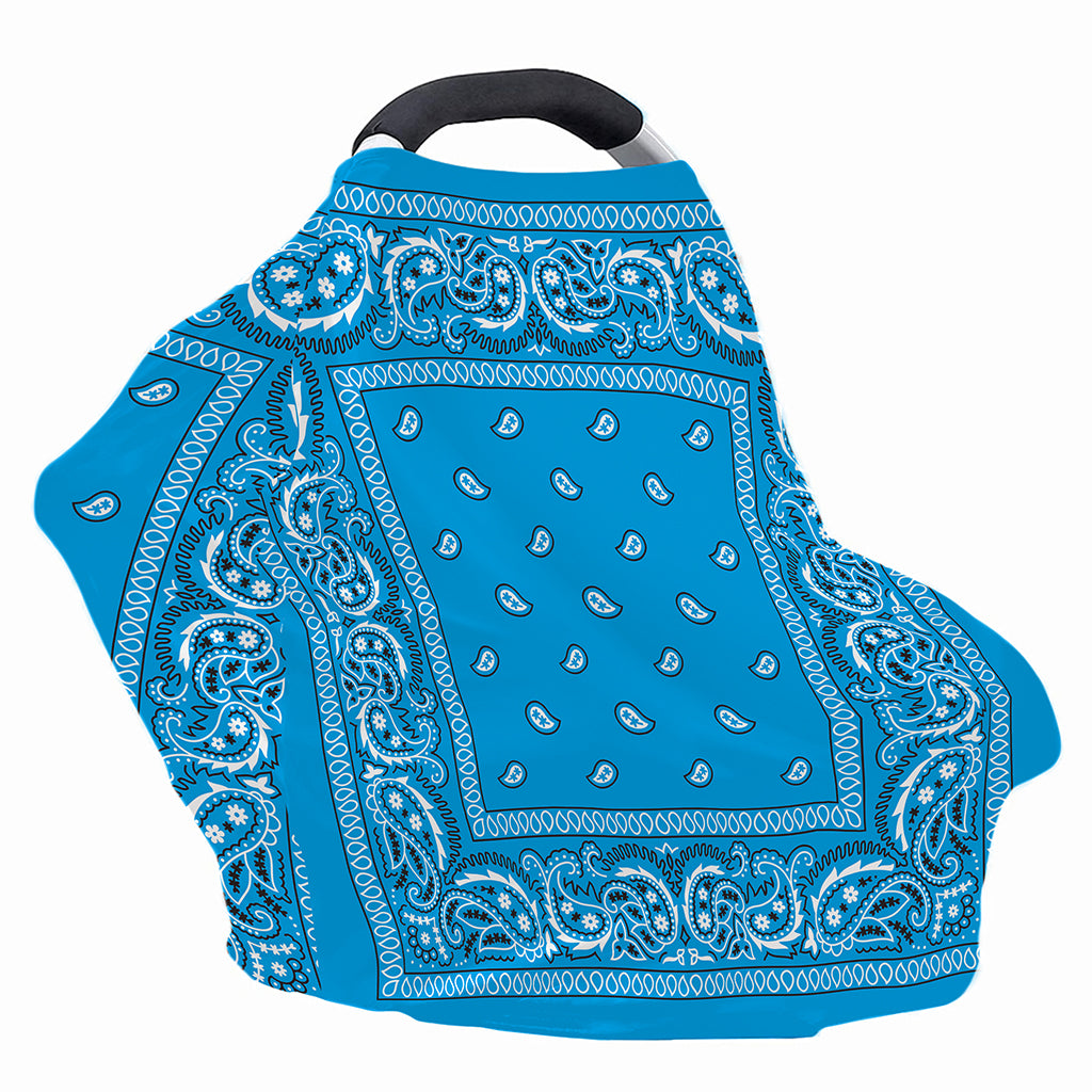 Light Blue Paisley Bandana Print Baby Seat Cover