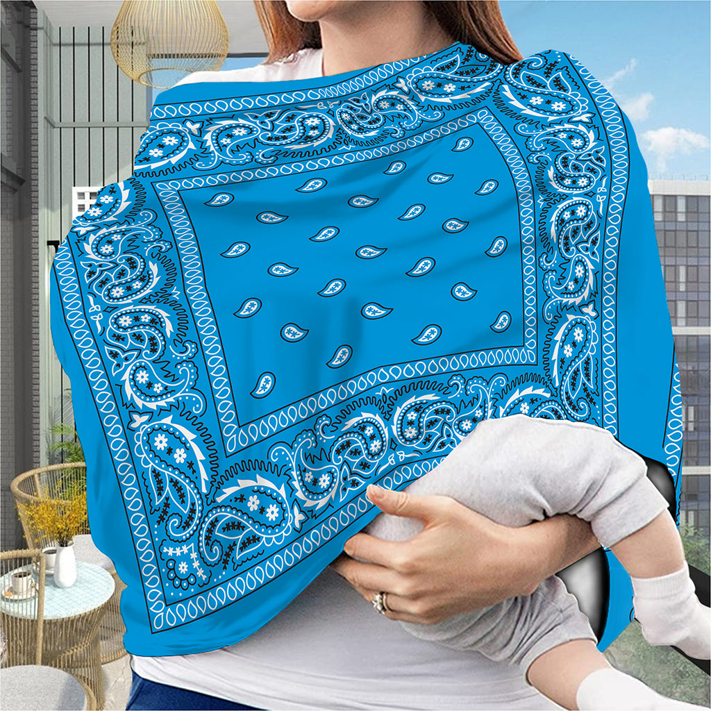 Light Blue Paisley Bandana Print Baby Seat Cover