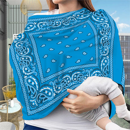 Light Blue Paisley Bandana Print Baby Seat Cover
