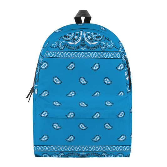 Light Blue Paisley Bandana Print Backpack