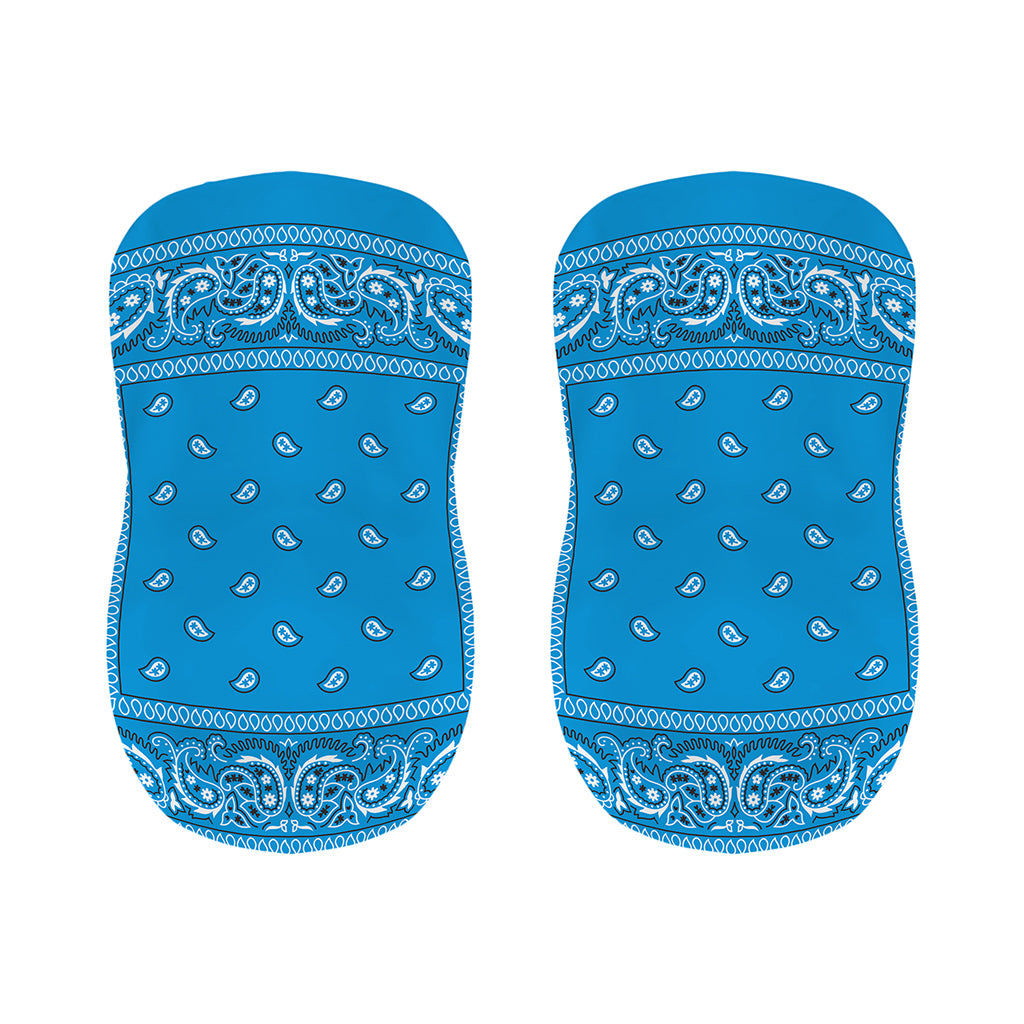Light Blue Paisley Bandana Print Bar Stool Covers