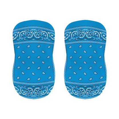 Light Blue Paisley Bandana Print Bar Stool Covers