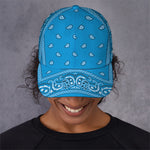 Light Blue Paisley Bandana Print Baseball Cap
