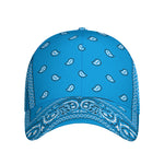Light Blue Paisley Bandana Print Baseball Cap