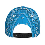 Light Blue Paisley Bandana Print Baseball Cap