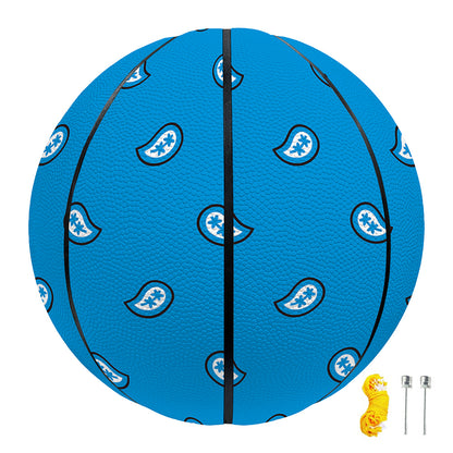 Light Blue Paisley Bandana Print Basketball