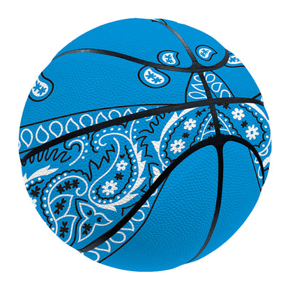 Light Blue Paisley Bandana Print Basketball