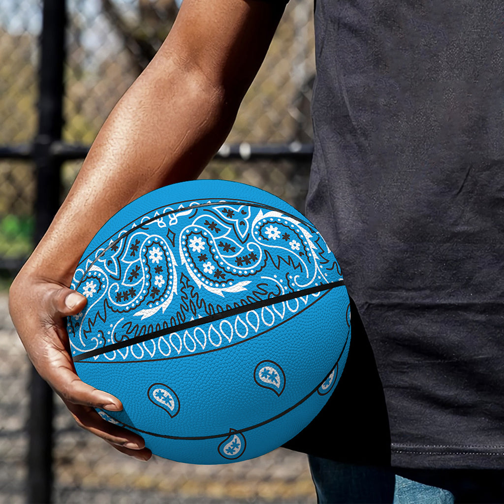 Light Blue Paisley Bandana Print Basketball
