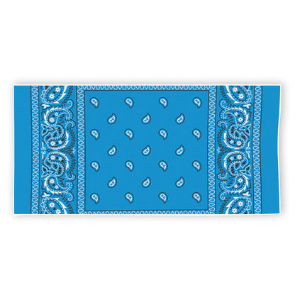 Light Blue Paisley Bandana Print Beach Towel