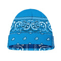 Light Blue Paisley Bandana Print Beanie