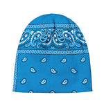 Light Blue Paisley Bandana Print Beanie