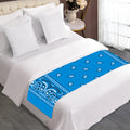 Light Blue Paisley Bandana Print Bed Runner
