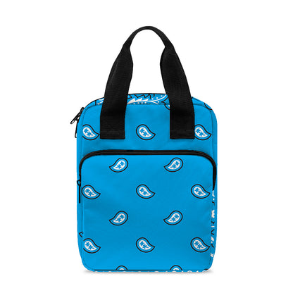 Light Blue Paisley Bandana Print Bible Tote Bag