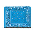 Light Blue Paisley Bandana Print Bifold Wallet