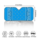 Light Blue Paisley Bandana Print Car Windshield Sun Shade