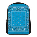 Light Blue Paisley Bandana Print Casual Backpack
