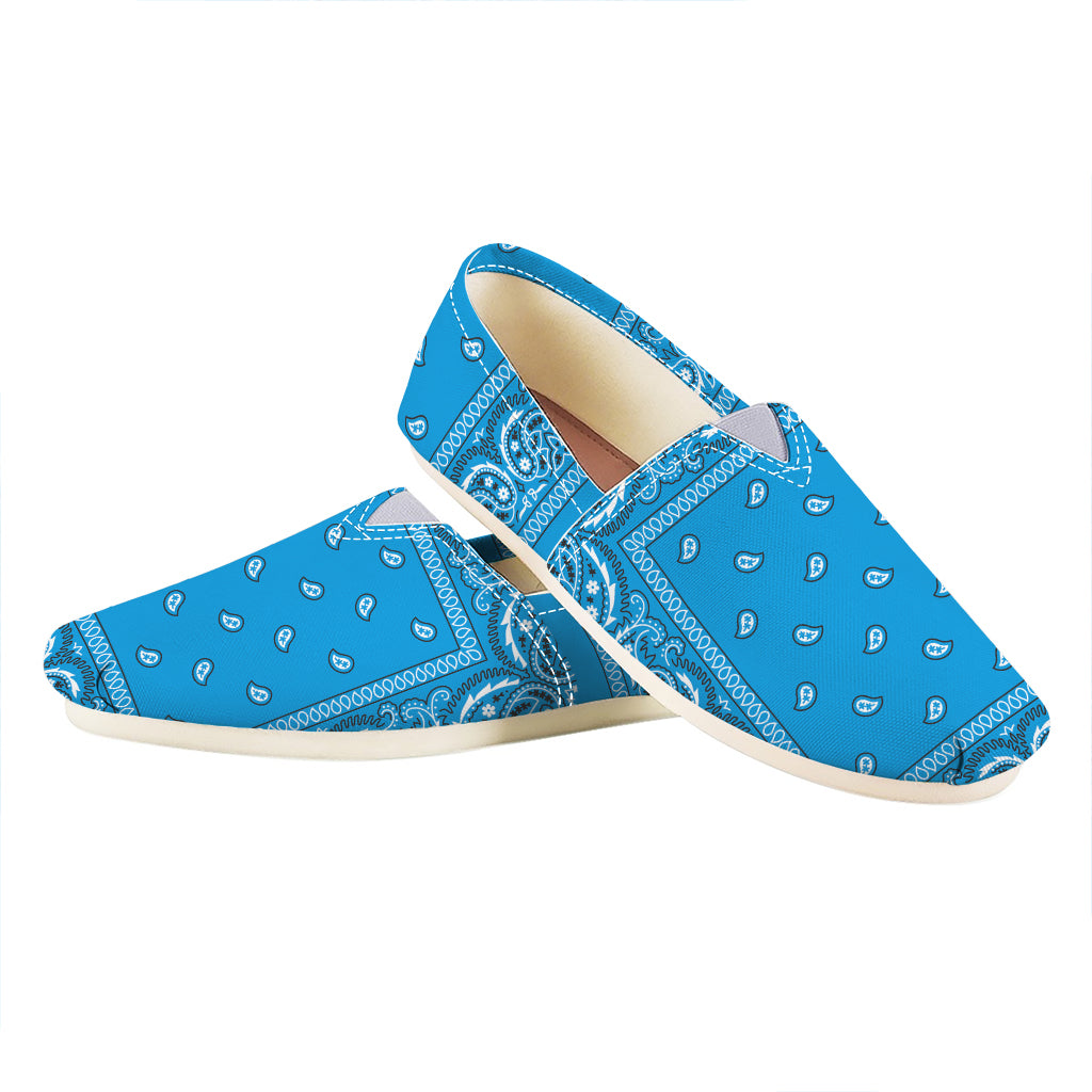 Light Blue Paisley Bandana Print Casual Shoes