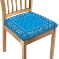 Light Blue Paisley Bandana Print Chair Cushion Cover