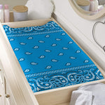 Light Blue Paisley Bandana Print Changing Pad Cover