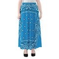 Light Blue Paisley Bandana Print Chiffon Maxi Skirt