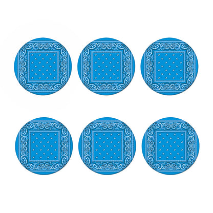 Light Blue Paisley Bandana Print Coaster Set