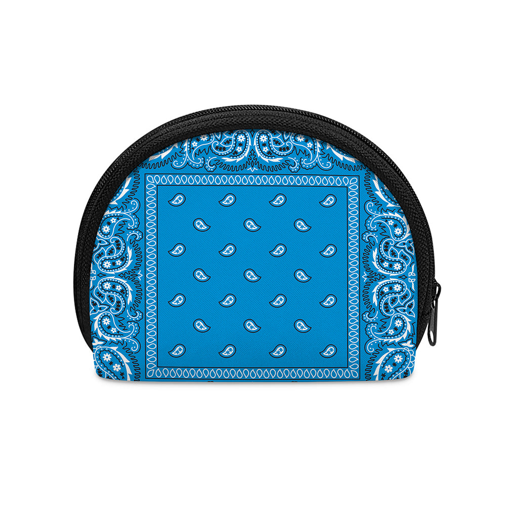 Light Blue Paisley Bandana Print Coin Purse
