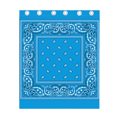 Light Blue Paisley Bandana Print Curtain