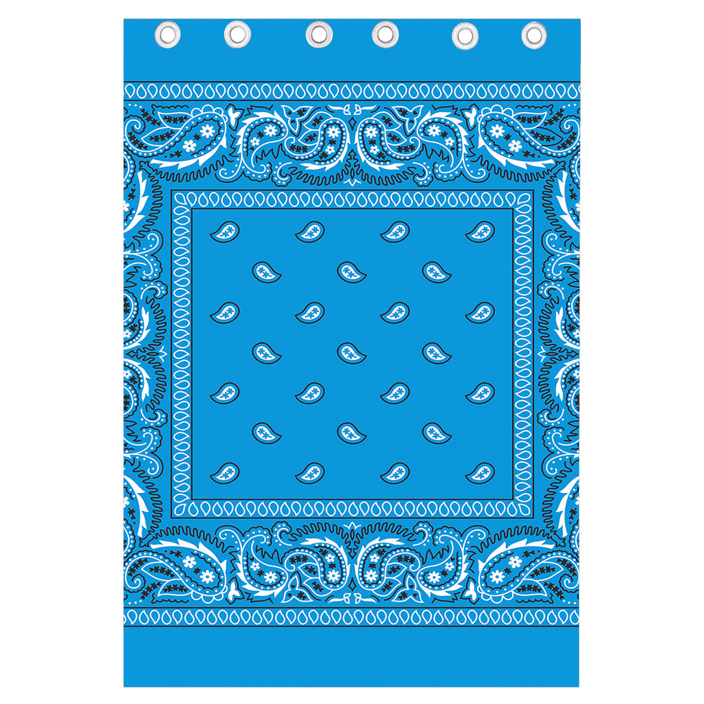 Light Blue Paisley Bandana Print Curtain