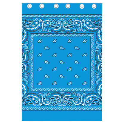 Light Blue Paisley Bandana Print Curtain